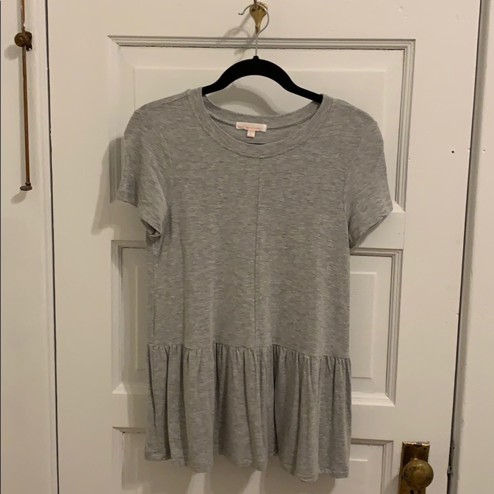 gray cotton peplum t-shirt